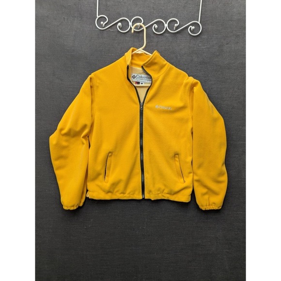 Columbia Jackets & Blazers - Vtg Columbia Yellow Fleece Jacket Full Zip Made in the USA Tech Interchange XLP